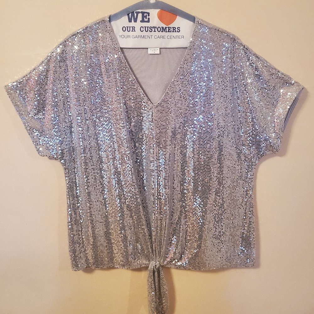 Silver Sequin MSK Shirt - Women's XL
